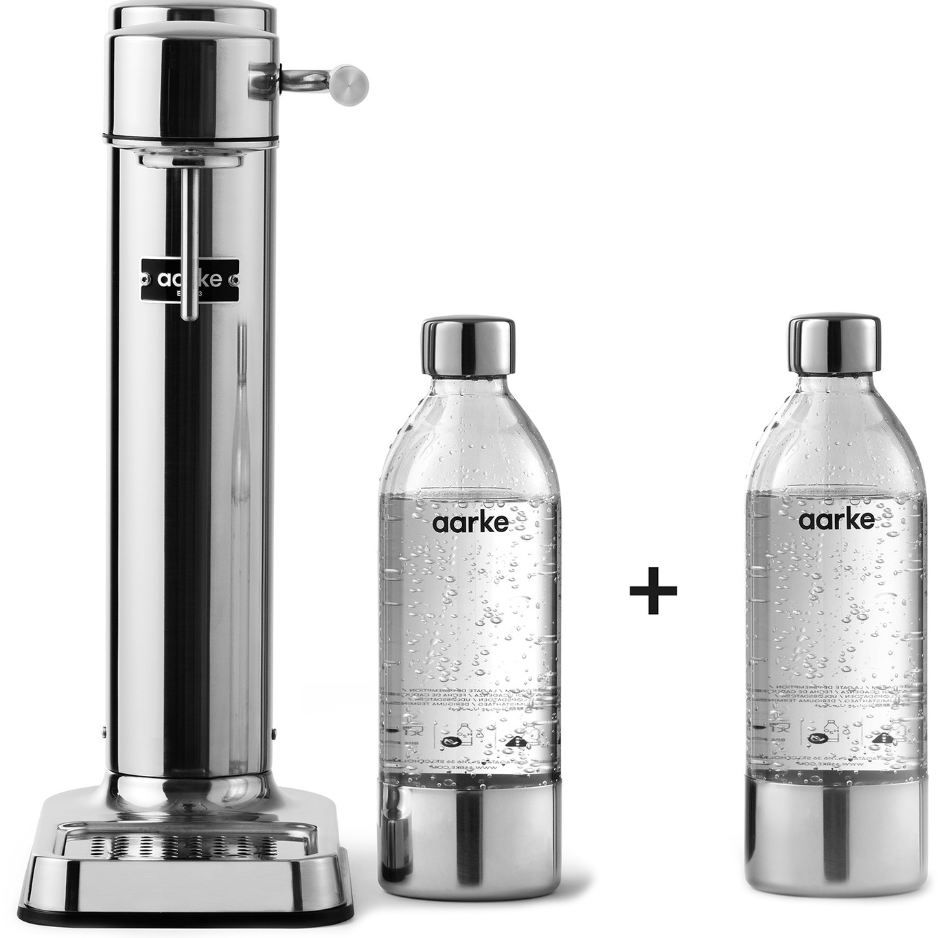 Carbonator III Sodavandsmaskine + 2 PET-flasker, Polished Steel