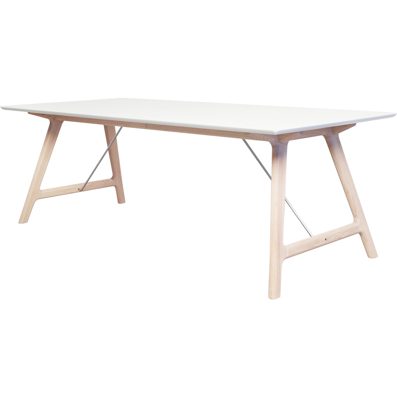 T7 Spisebord Forlængeligt 95x220 cm, Hvidt/Hvid Pigmenteret Eg