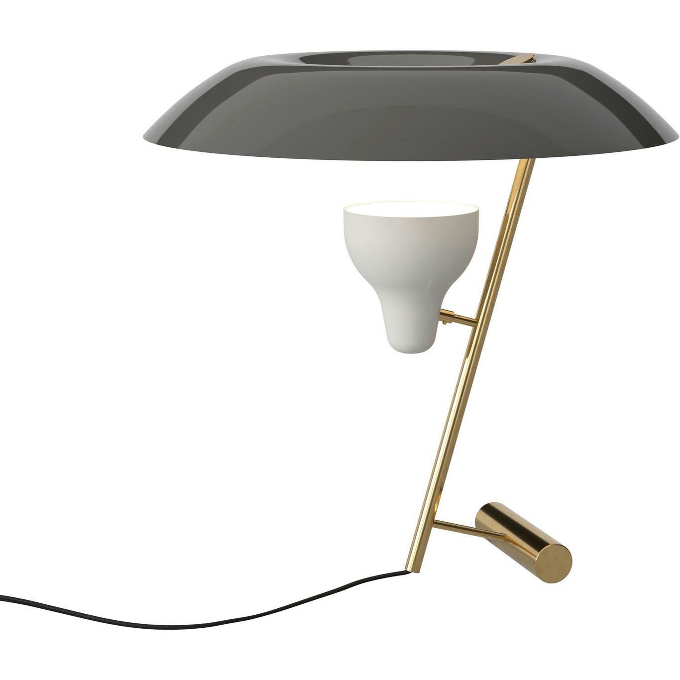 Model 548 Bordlampe, Poleret Messing / Grå