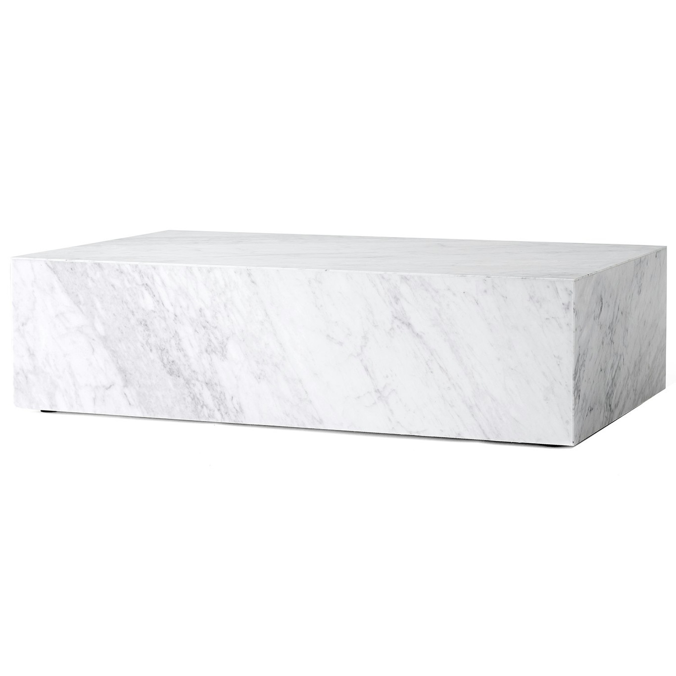 Plinth Low Sofabord 100x60 cm, Carrara Marmor