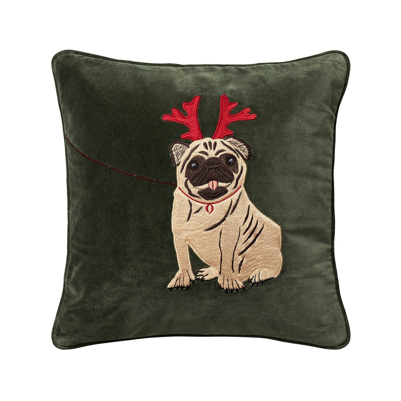 Holiday Dog Pudebetræk 50x50 cm, Skovgrønt