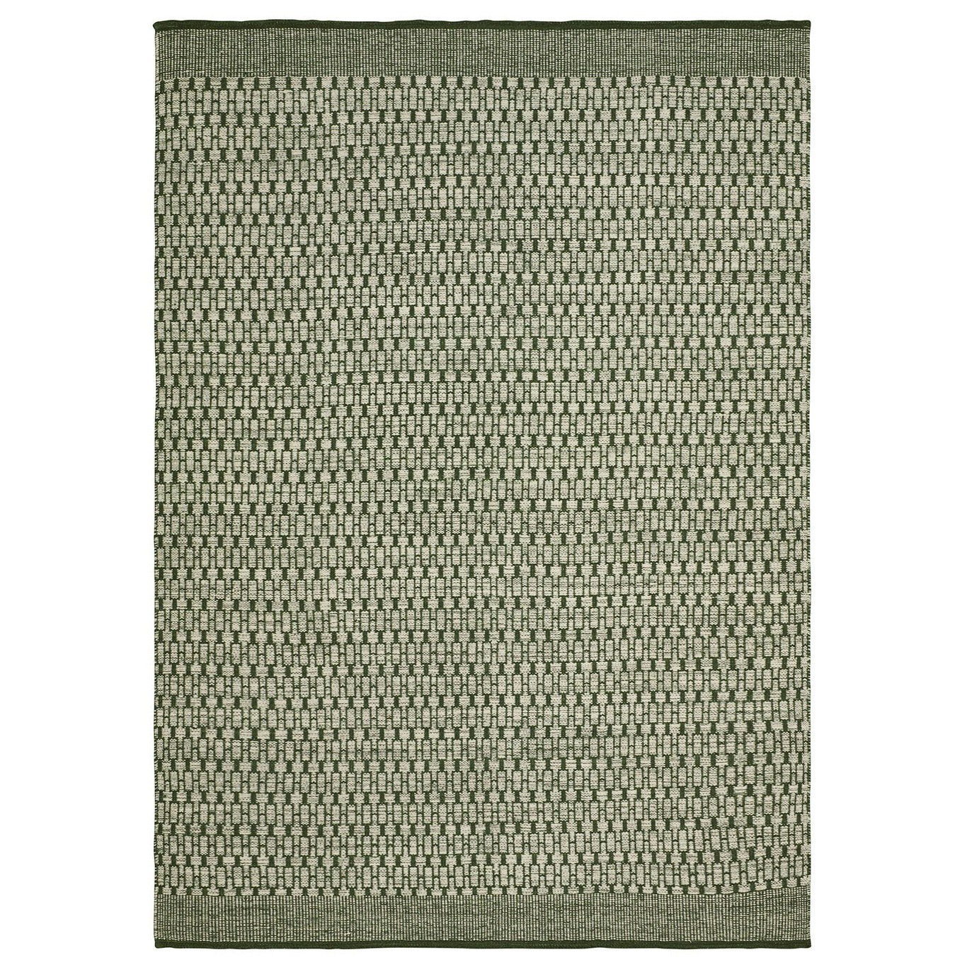 Mahi Dhurry Gulvtæppe 80x250cm, Off White/Green