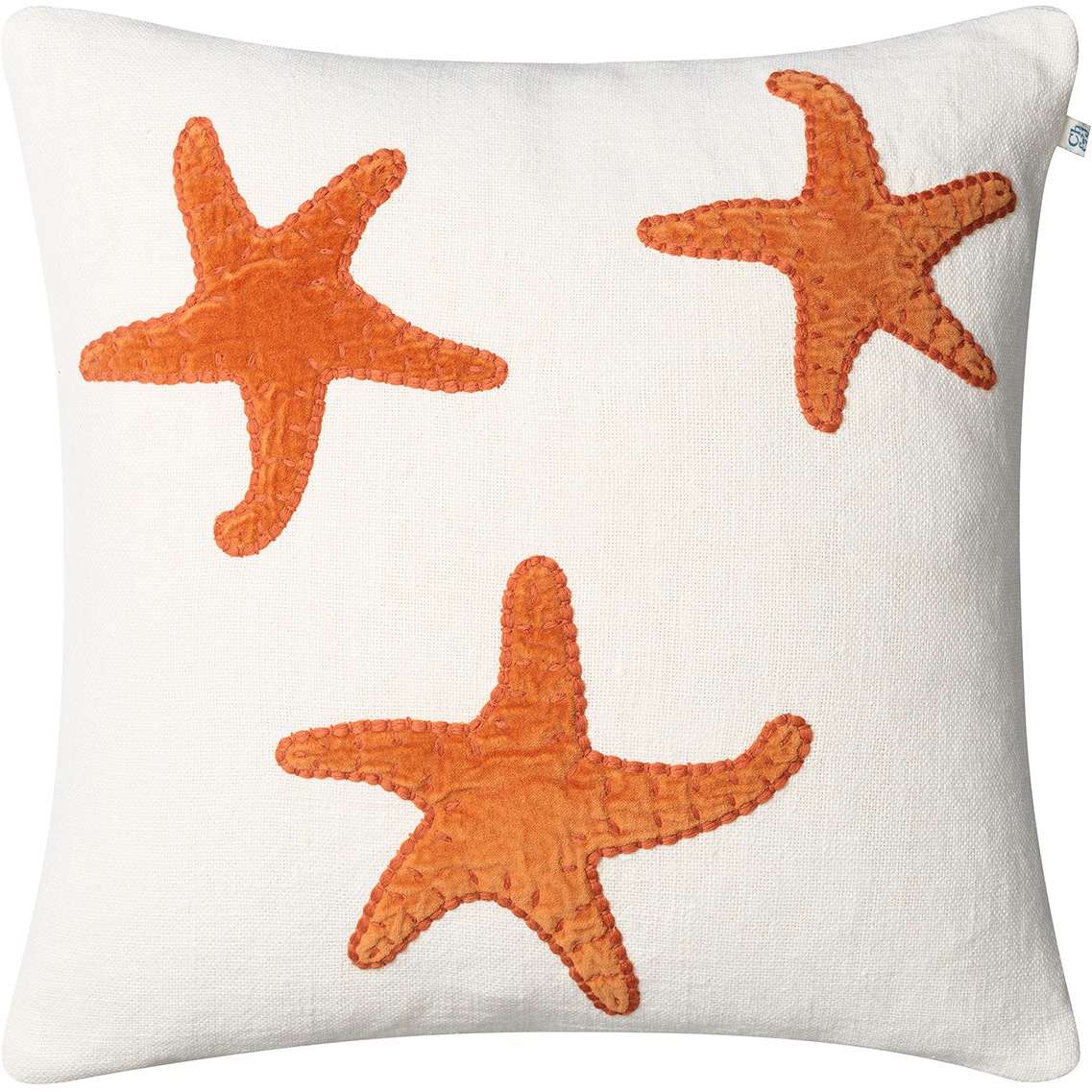 Star Fish Pudebetræk 50x50 cm, Offwhite / Orange
