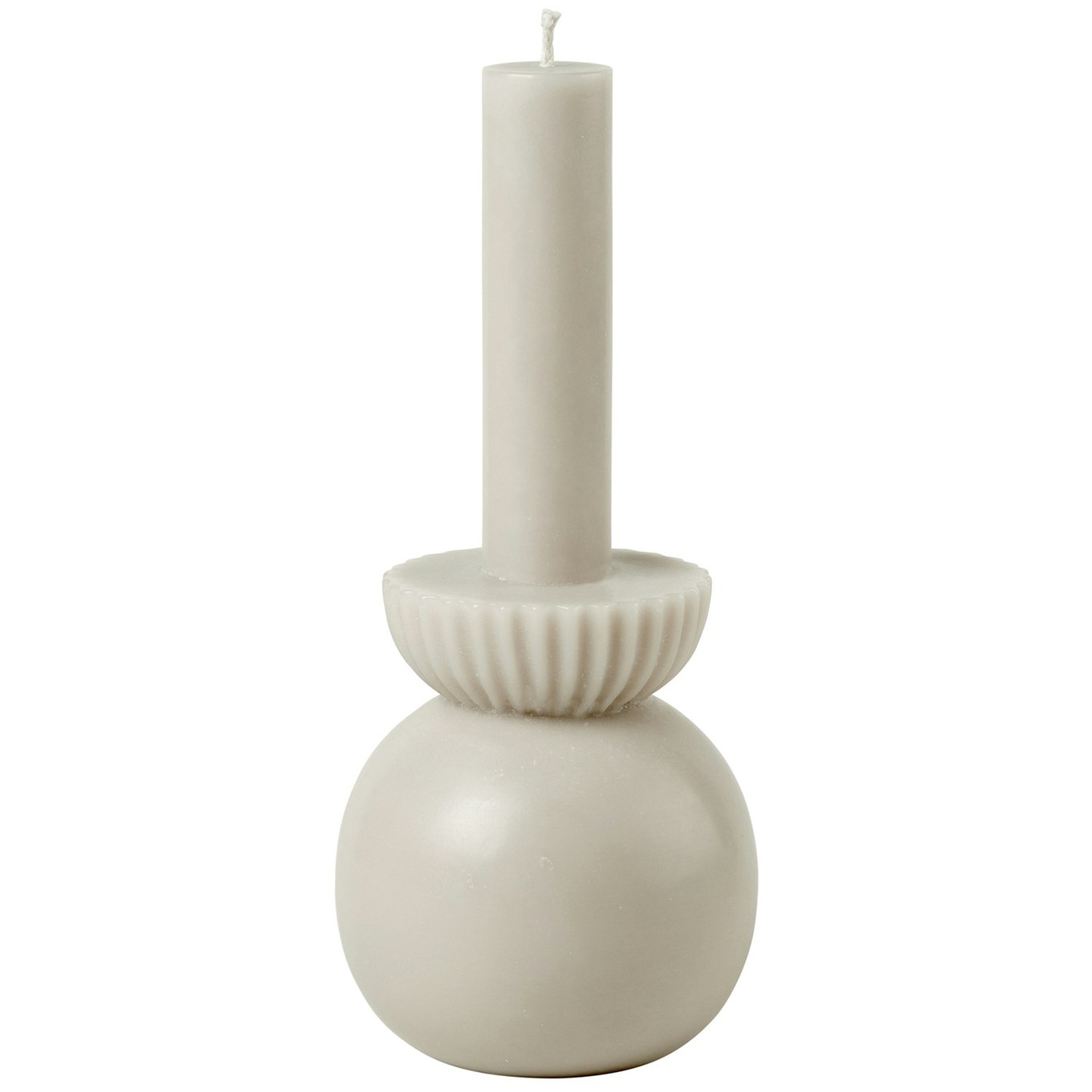 Cozy Candle Candleholder- White- S- 18H Stearinlys, M Light Stone Grey