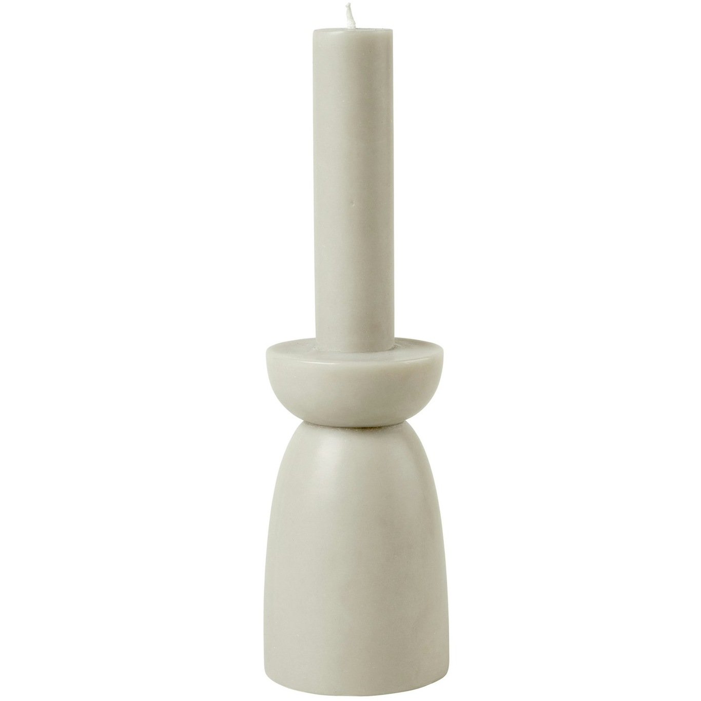 Cozy Candle Candleholder- White- S- 18H Stearinlys, L Light Stone Grey