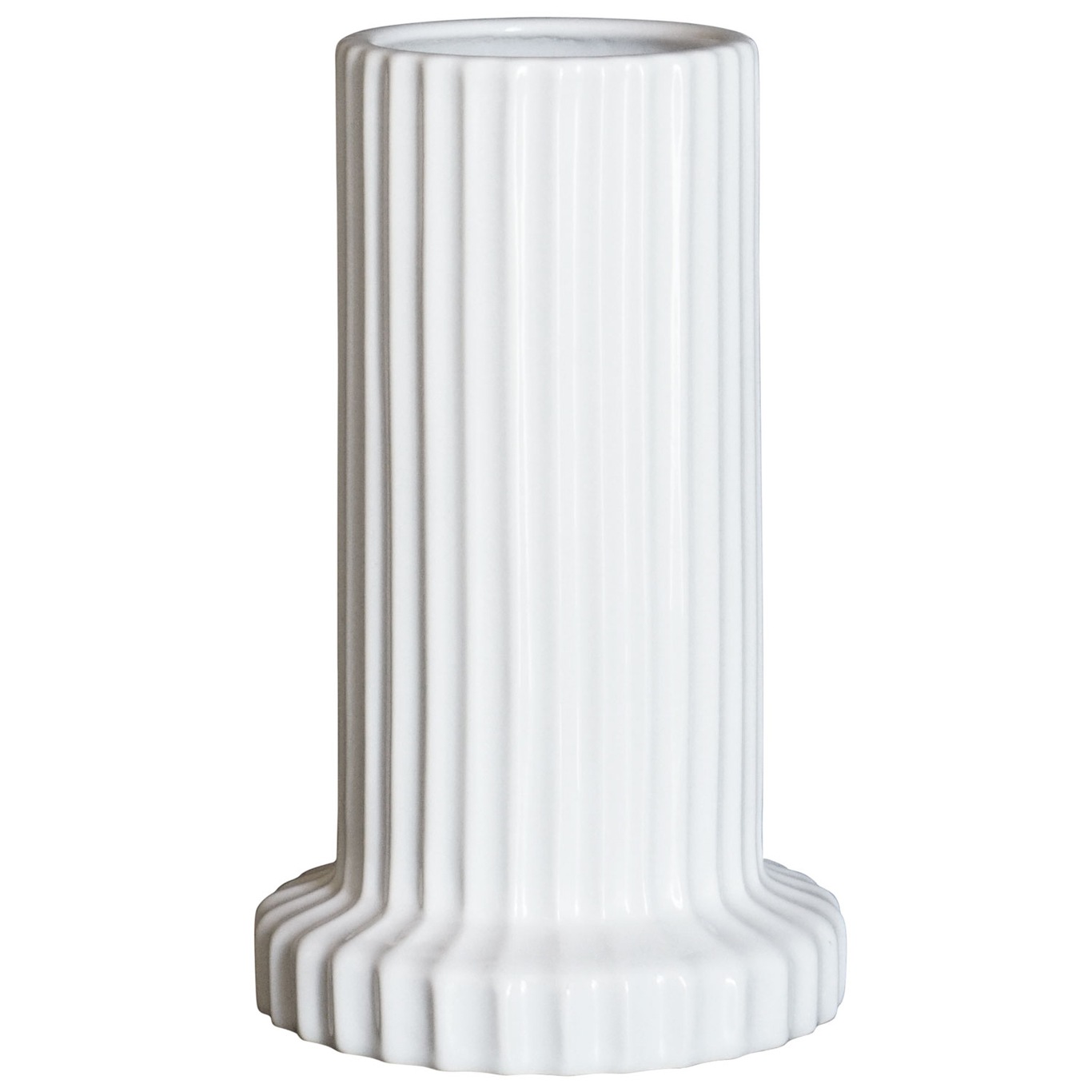 Stripe Vase, Shiny White