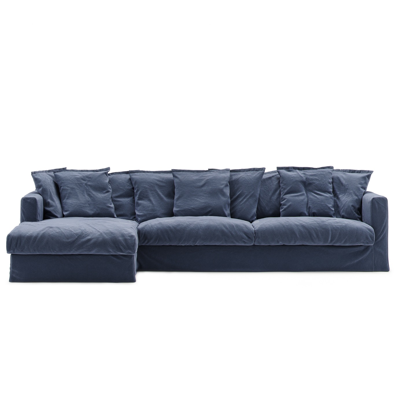 Le Grand Air Sofa 3-Pers Bomuld Divan Venstre, Mørkeblå