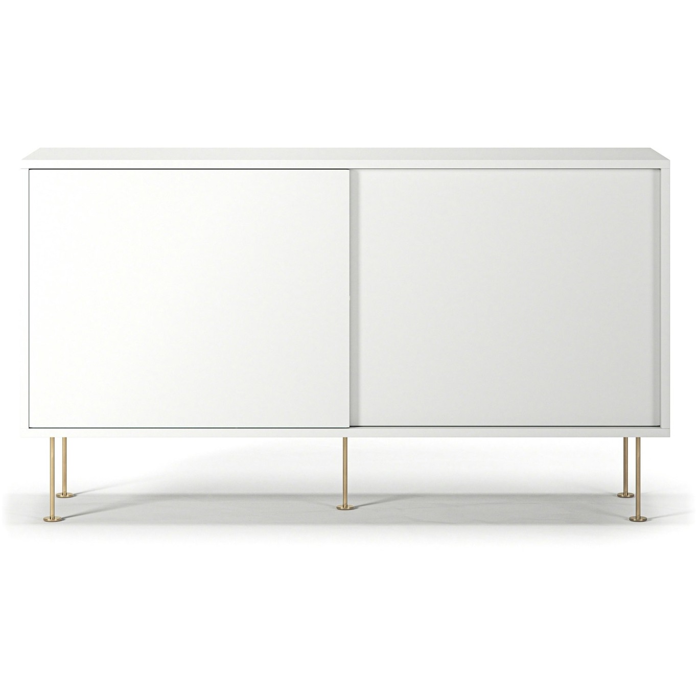 Vogue Sidebord med Ben 136 cm, Hvidt / Messing