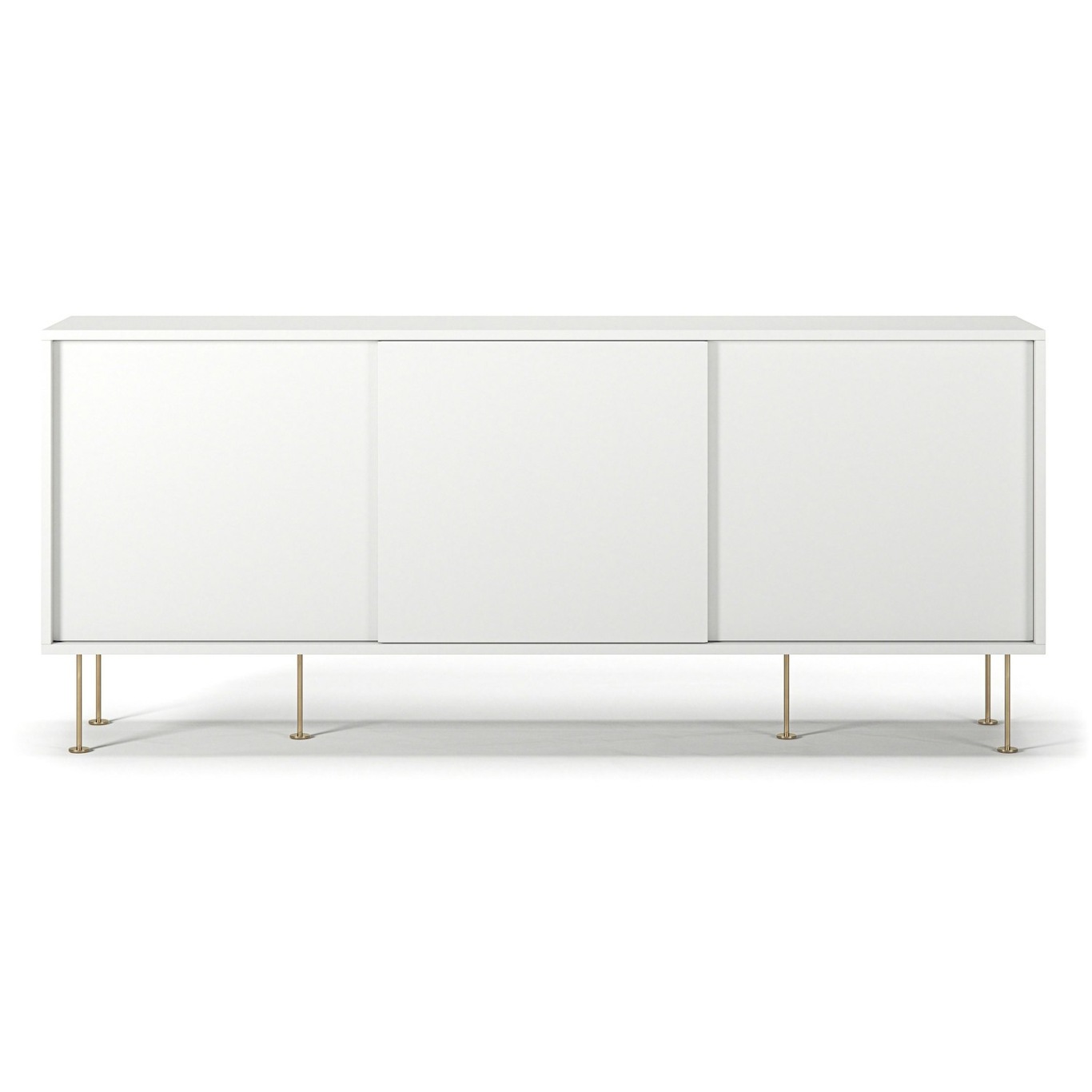 Vogue Sidebord med Ben 180 cm, Hvidt / Messing