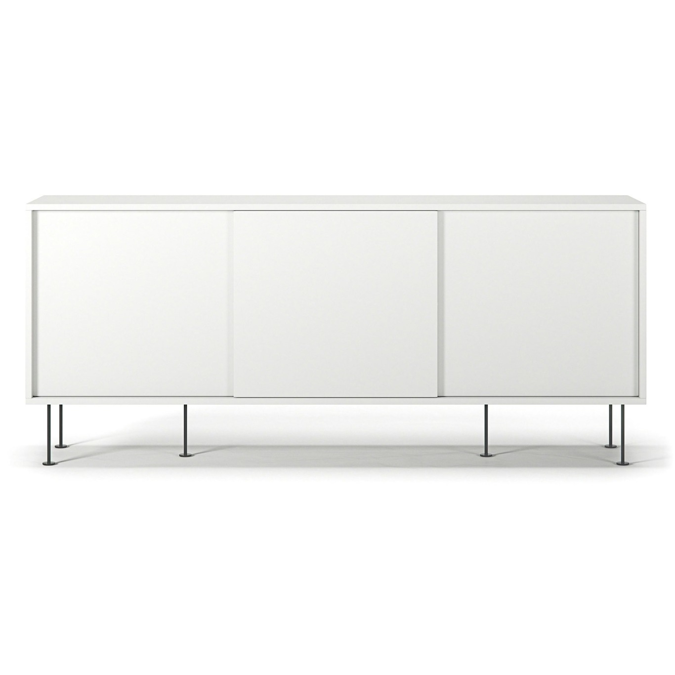 Vogue Sidebord med Ben 180 cm, Hvidt / Sort
