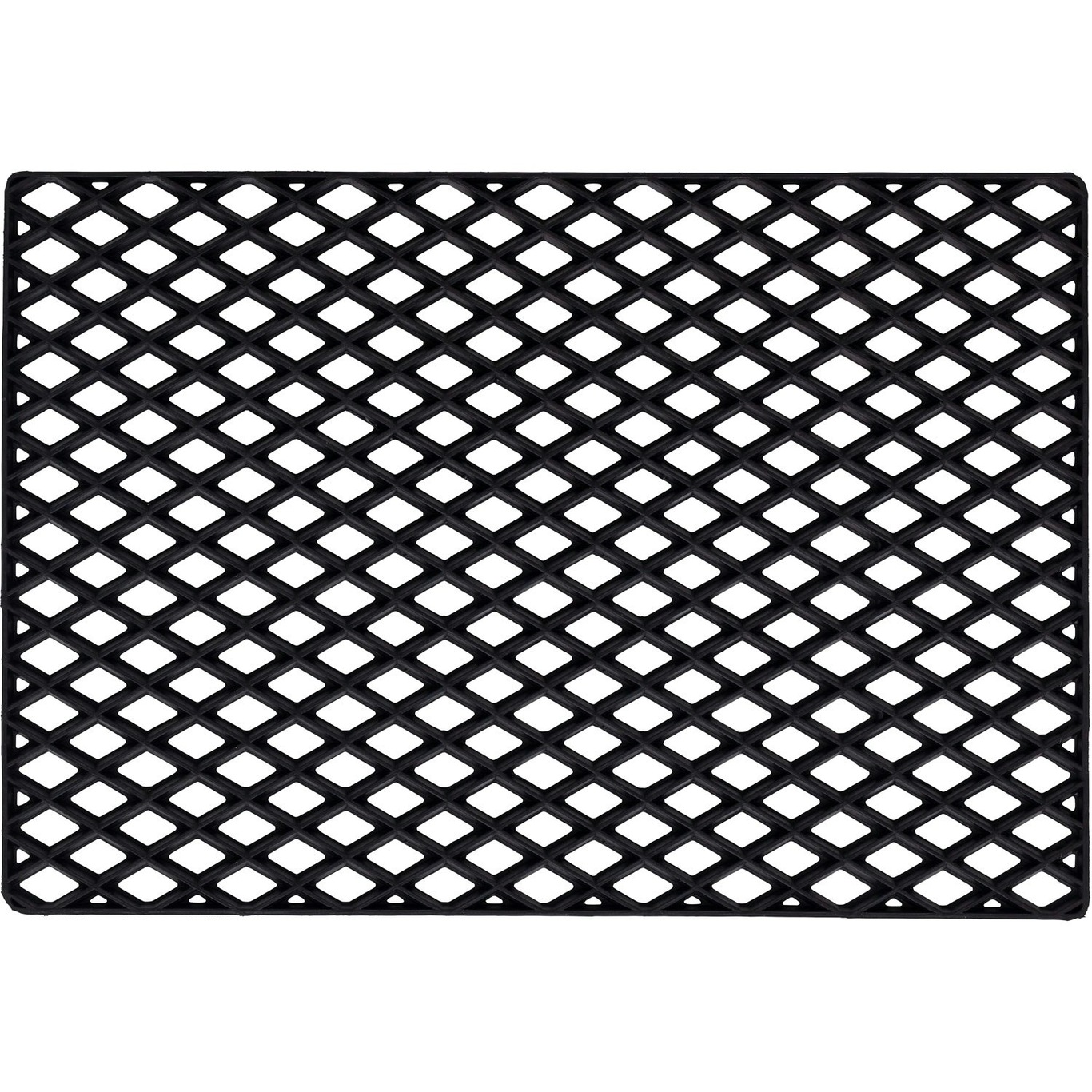 Black Grid Dørmåtte, 60x90 cm