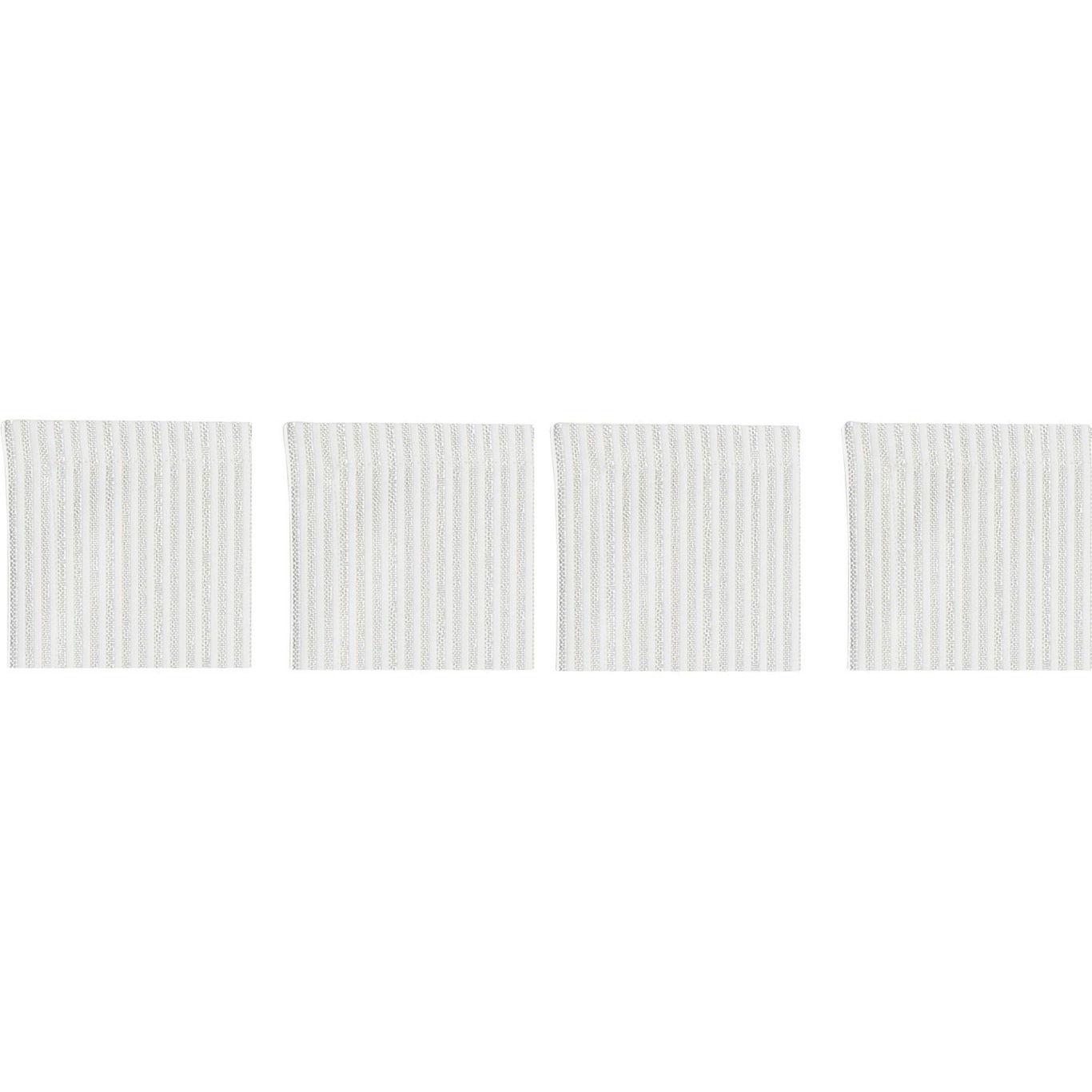 Narrow Stripe Glasbrikker 10x10 cm 4-pak, Hvide