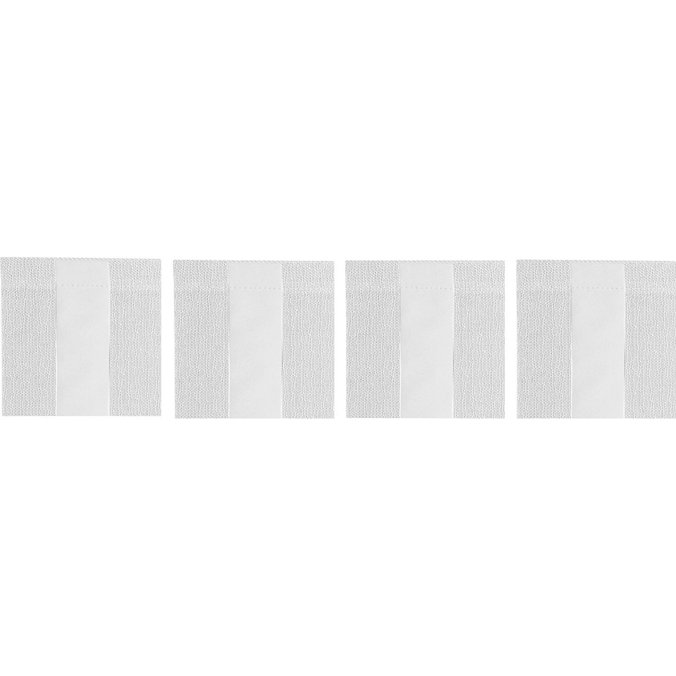 Wide Stripe Glasbrikker 10x10 cm 4-pak, Hvide