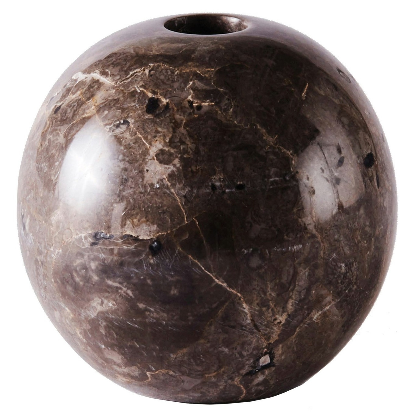 Sphere Lysestage Marmor Ø10 cm, Grå