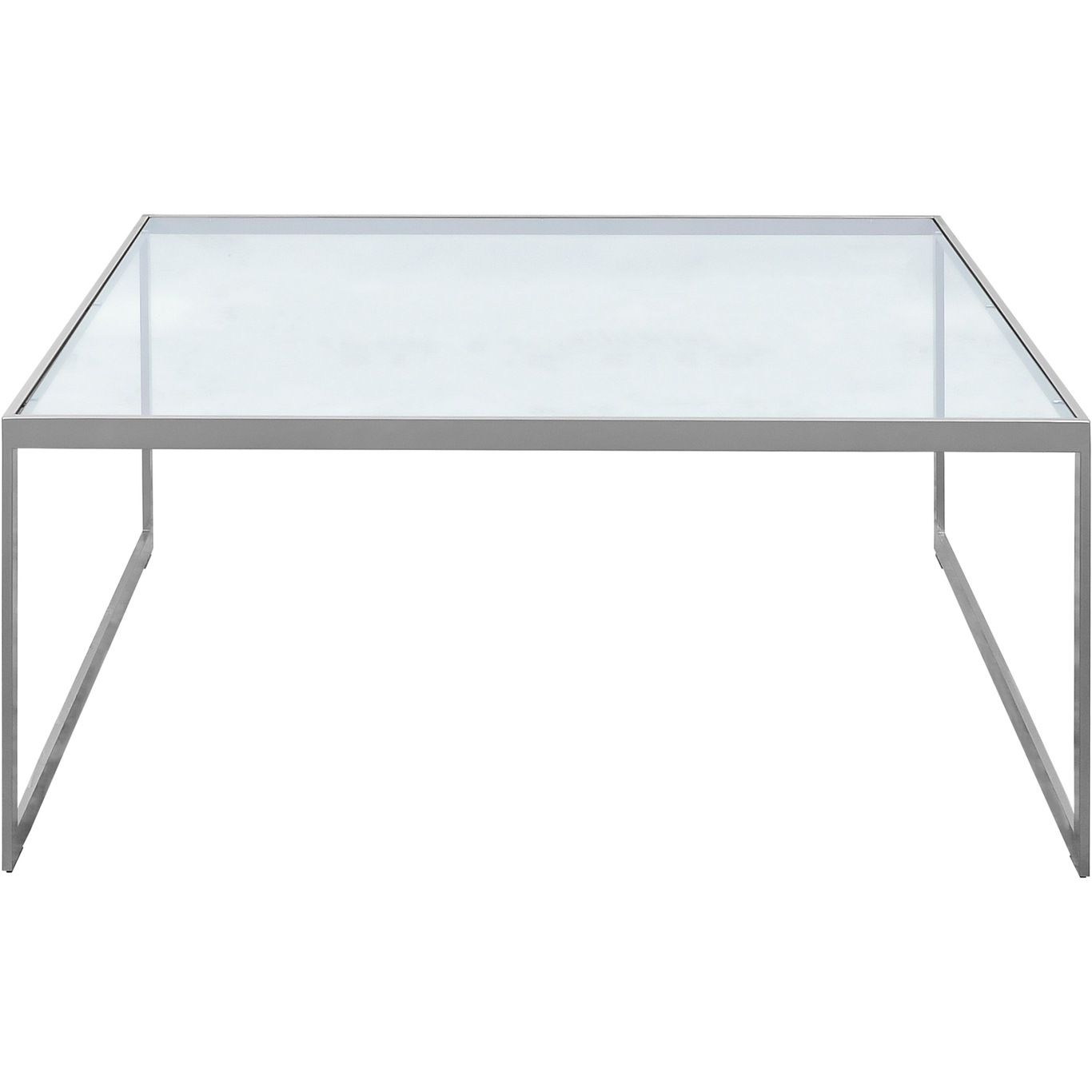 Square Sofabord, 102x102 cm, Sølvgråt/Glas