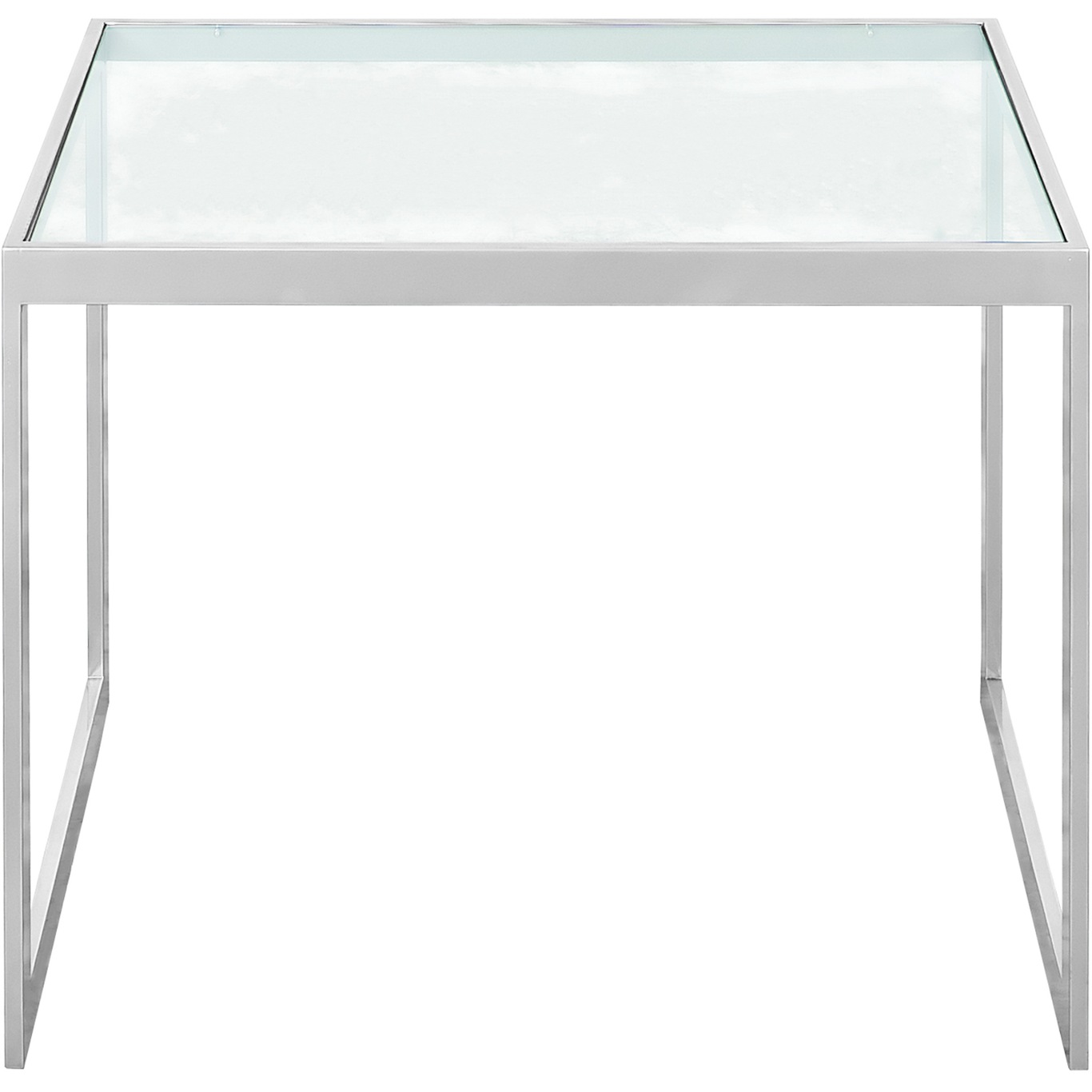 Square Sidebord 56x41x43 cm, Sølvgråt/Glas