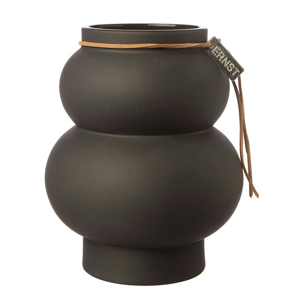 Curvy Vase Stentøj Mørkegrå, 21.5x12 cm