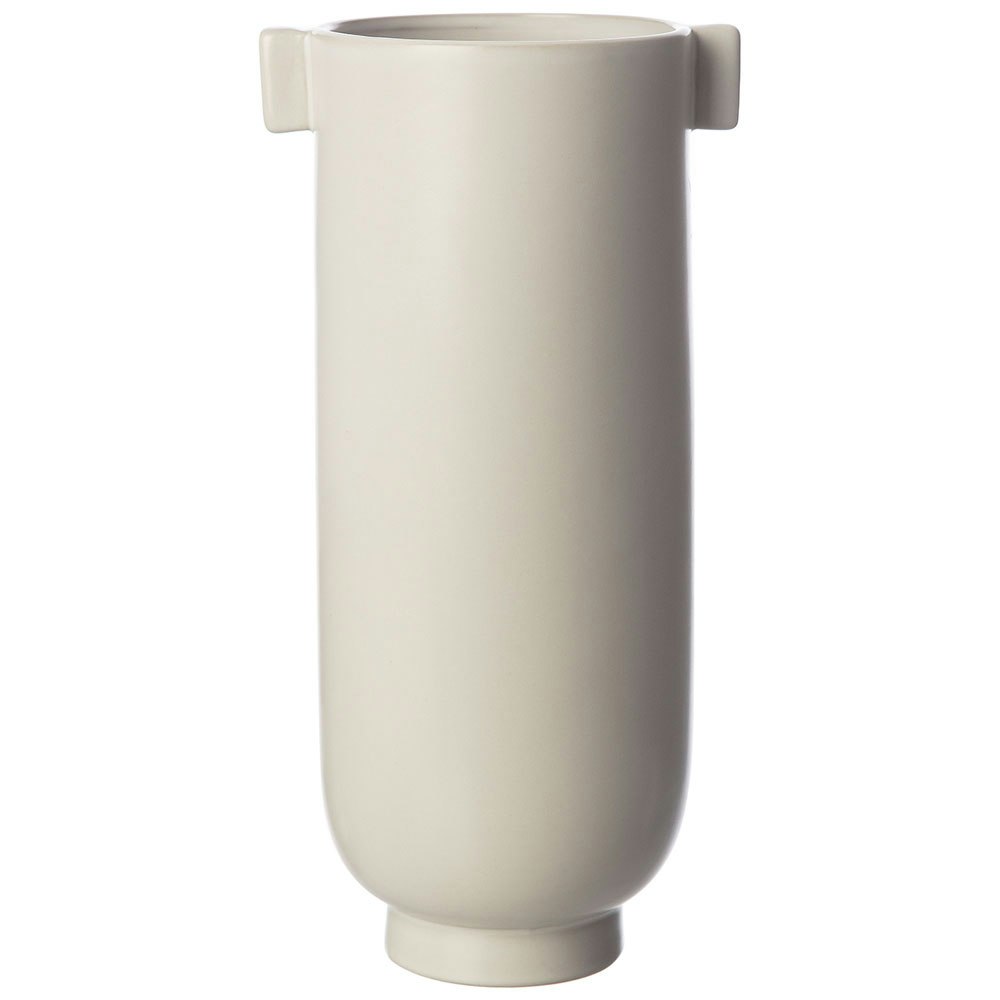 Vase med Øre Hvid Sand, 28x14.5 cm