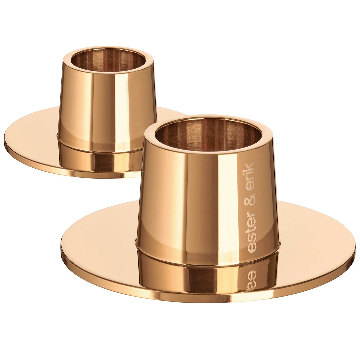 Candleholders Medium| Rose Gold| Shiny| 2Pcs Lysestage Rose Gold