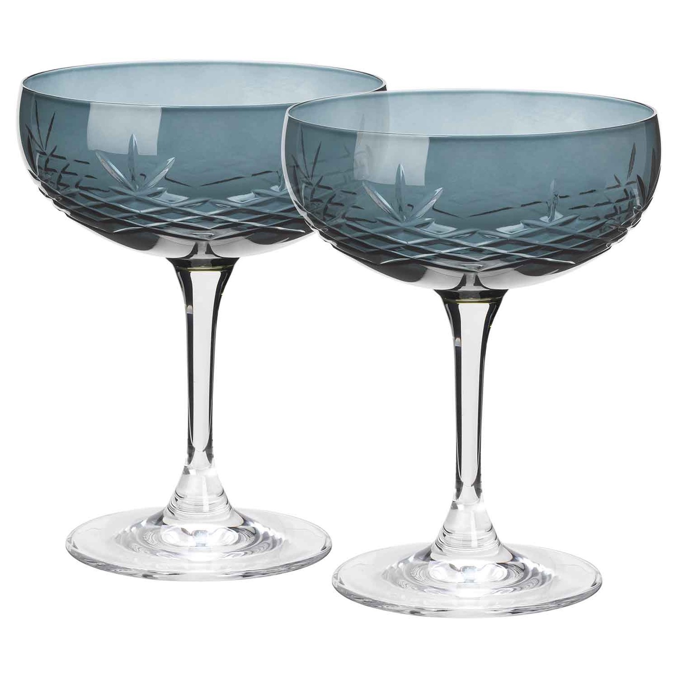 Crispy Gatsby Champagne Coupe Glas 2 Stk, Sapphire