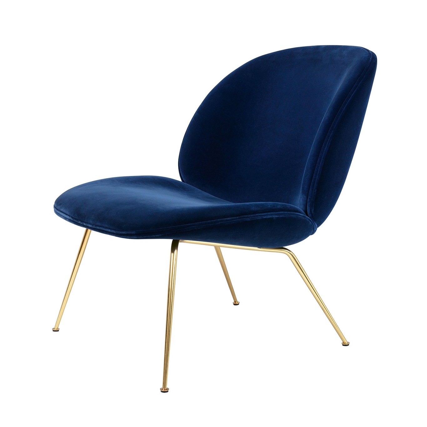 Beetle Lounge Chair, Messing/ Blå
