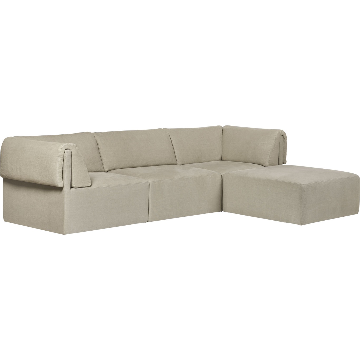 Wonder Sofa 3P Chaise Lounge PG2, Bel Lino G077/13 FC