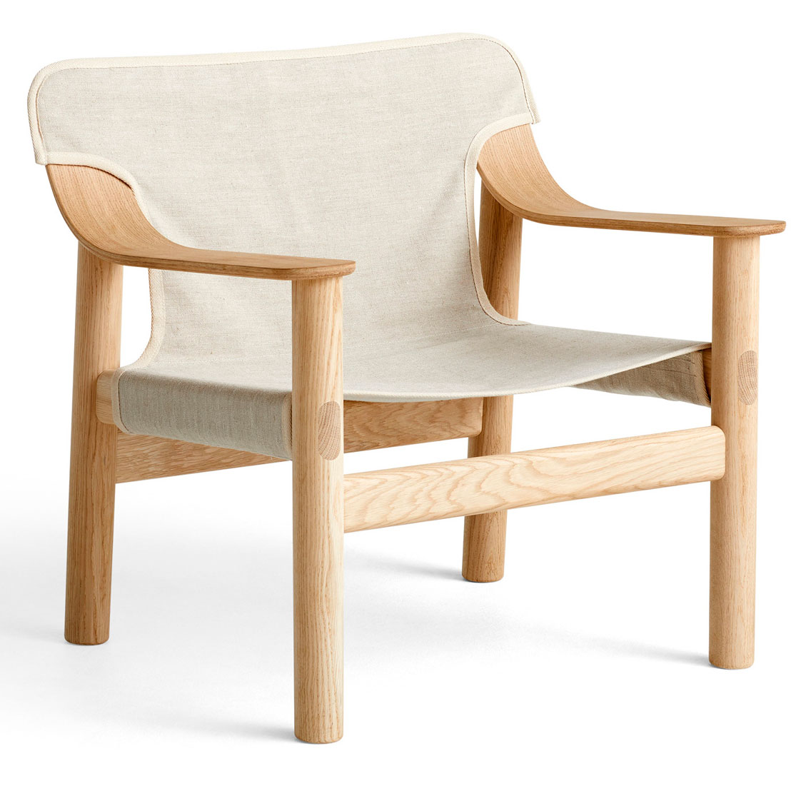 HAY-Bernard Lounge Chair, Water-based Lacquered Oak/Raw Canvas