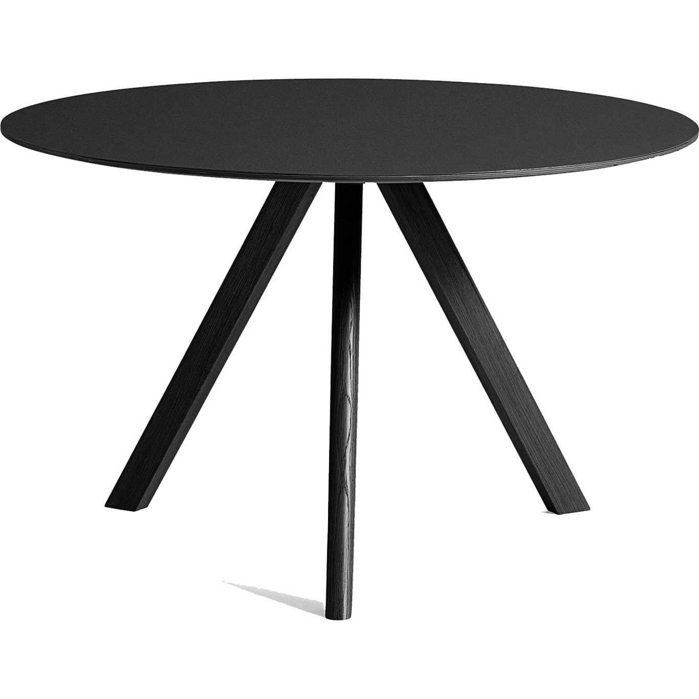 CPH 20 Table Ø120x74 cm, Vandbaseret Lakeret Eg/Sort Linoleum