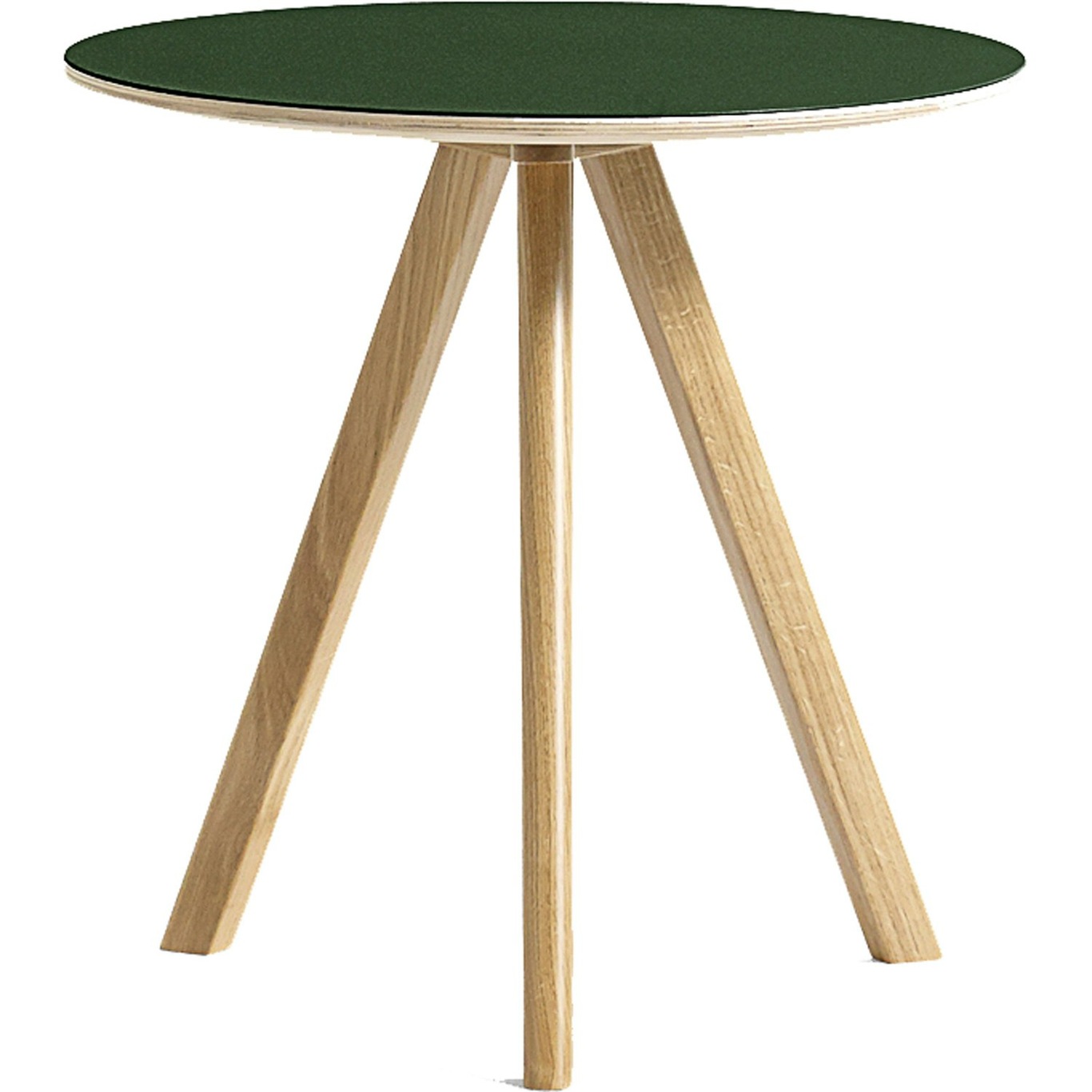 CPH20 Sidebord Ø50x49 cm, Vandbaseret Lakeret Egetræ / Grønt Linoleum