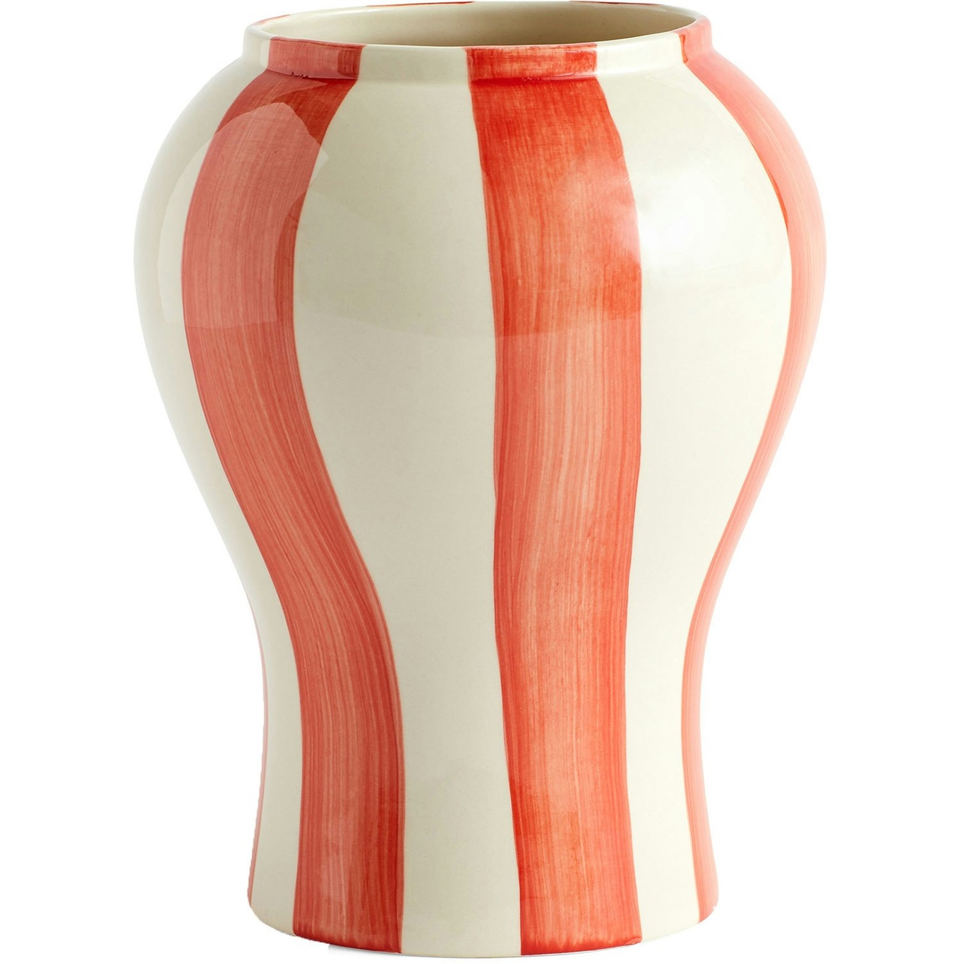 Sobremesa Stripe Vase 22 cm Hvid/Rød