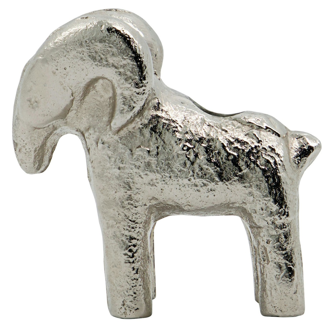 Ram Lysestage, Antique Silver