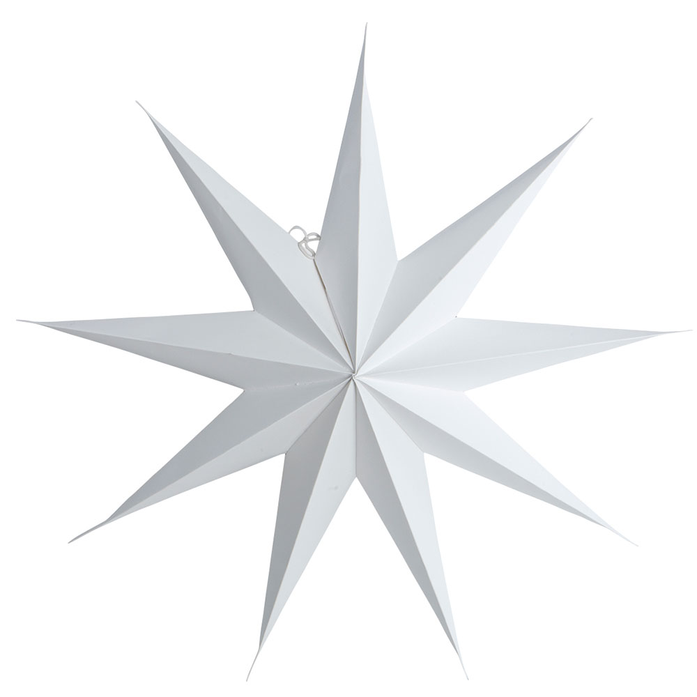 Star Papirstjerne 9 Spidser 60 cm, Hvid