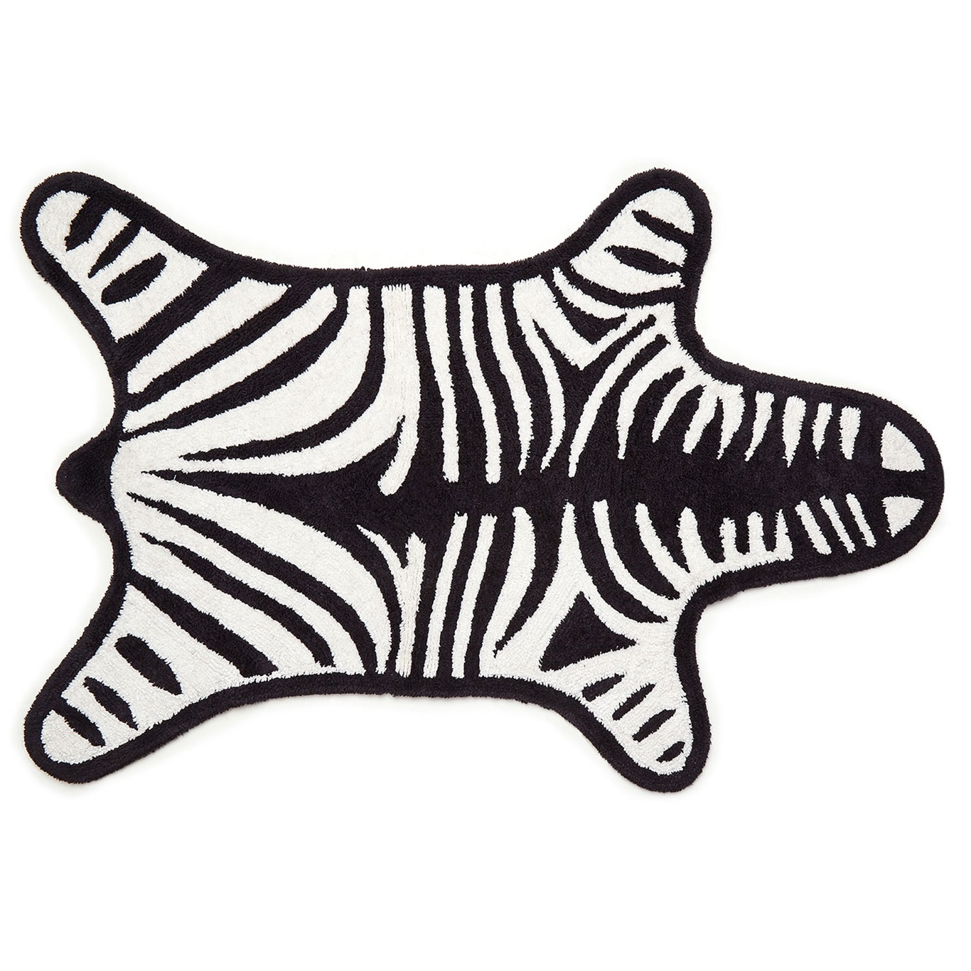 Zebra Bademåtte 79x112cm, Sort/Hvid