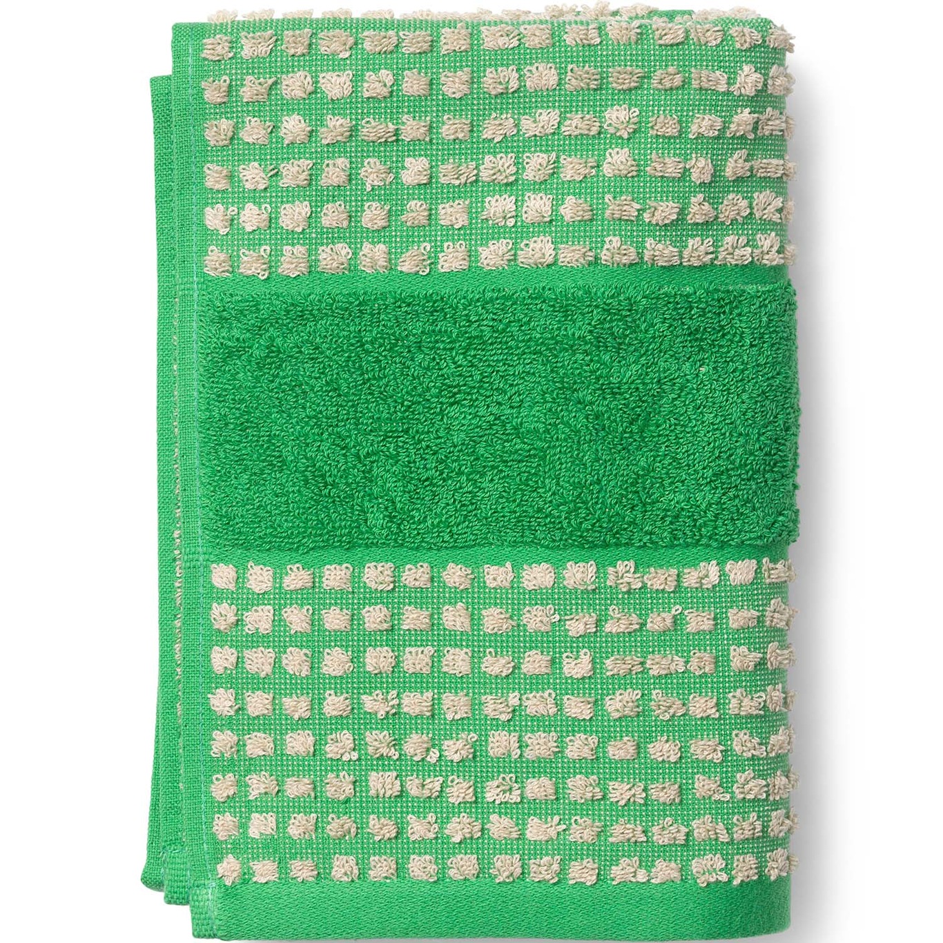 Check Håndklæde 100x50 cm, Grønt/Sand