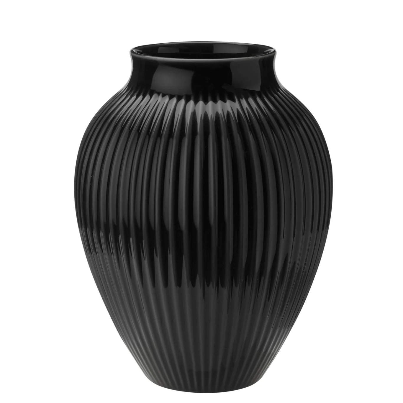 Vase Rillet 27 cm, Sort