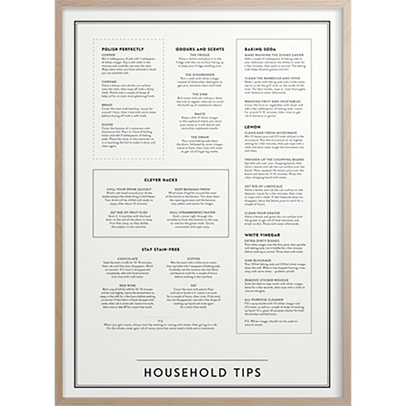 Household tips Poster 30x40 cm