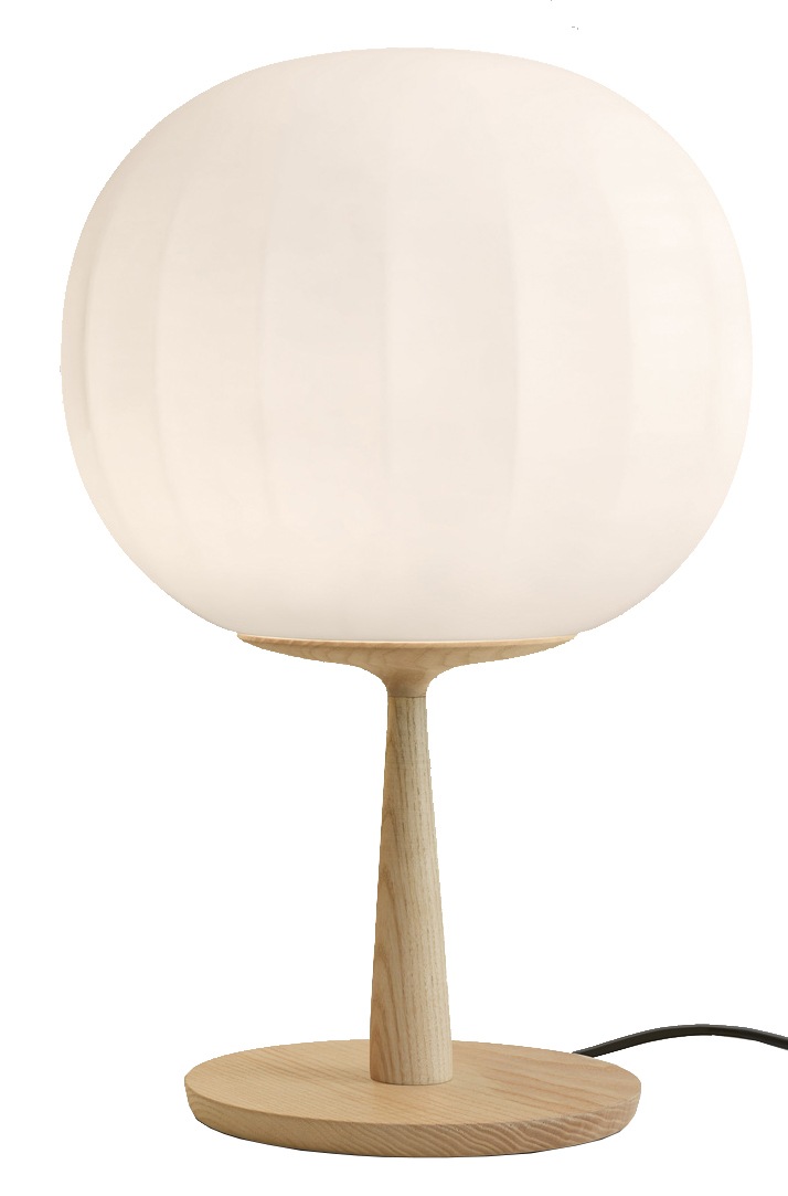 Lita Bordlampe 30 cm, Ask / Opalglas