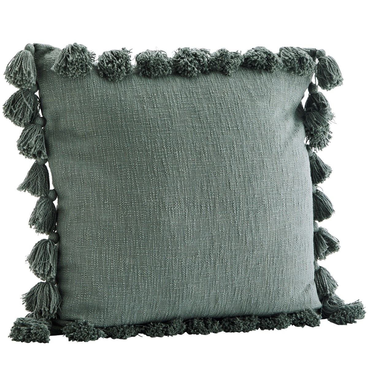 Cushion cover with tassels 60x60 cm, Emerald