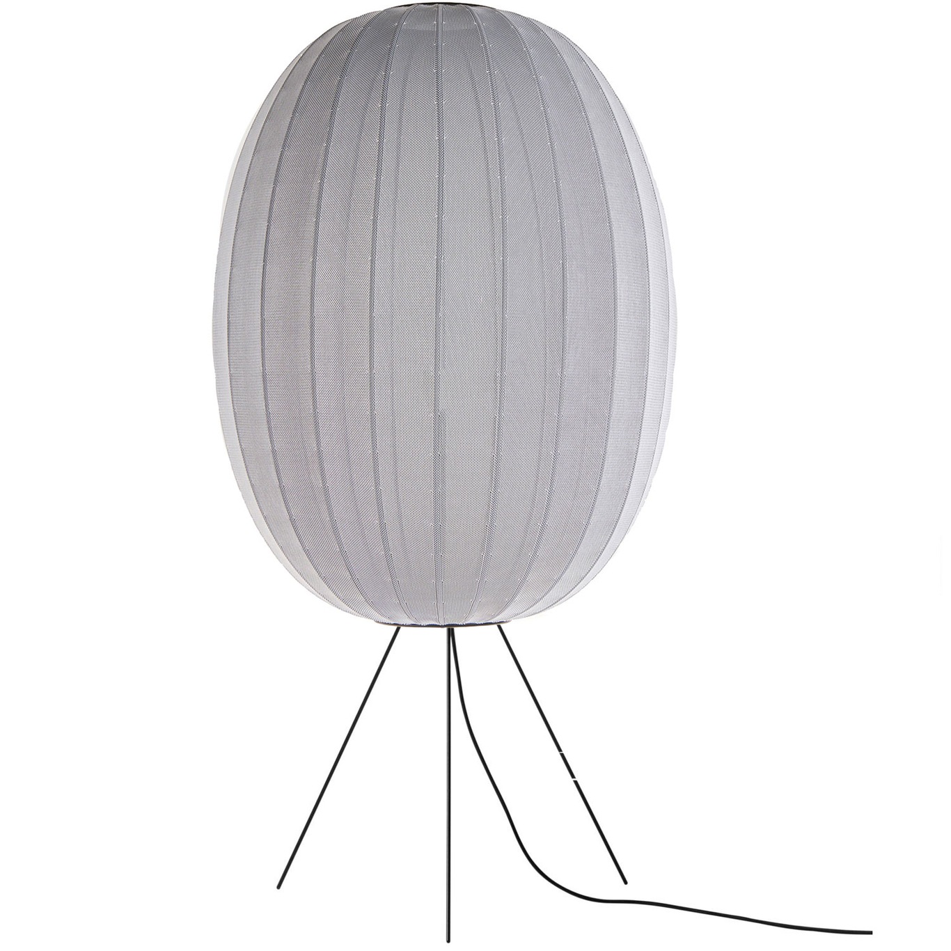 Knit-Wit Gulvlampe Høj Oval 65 cm, Sølv - Made By @ RoyalDesign.dk