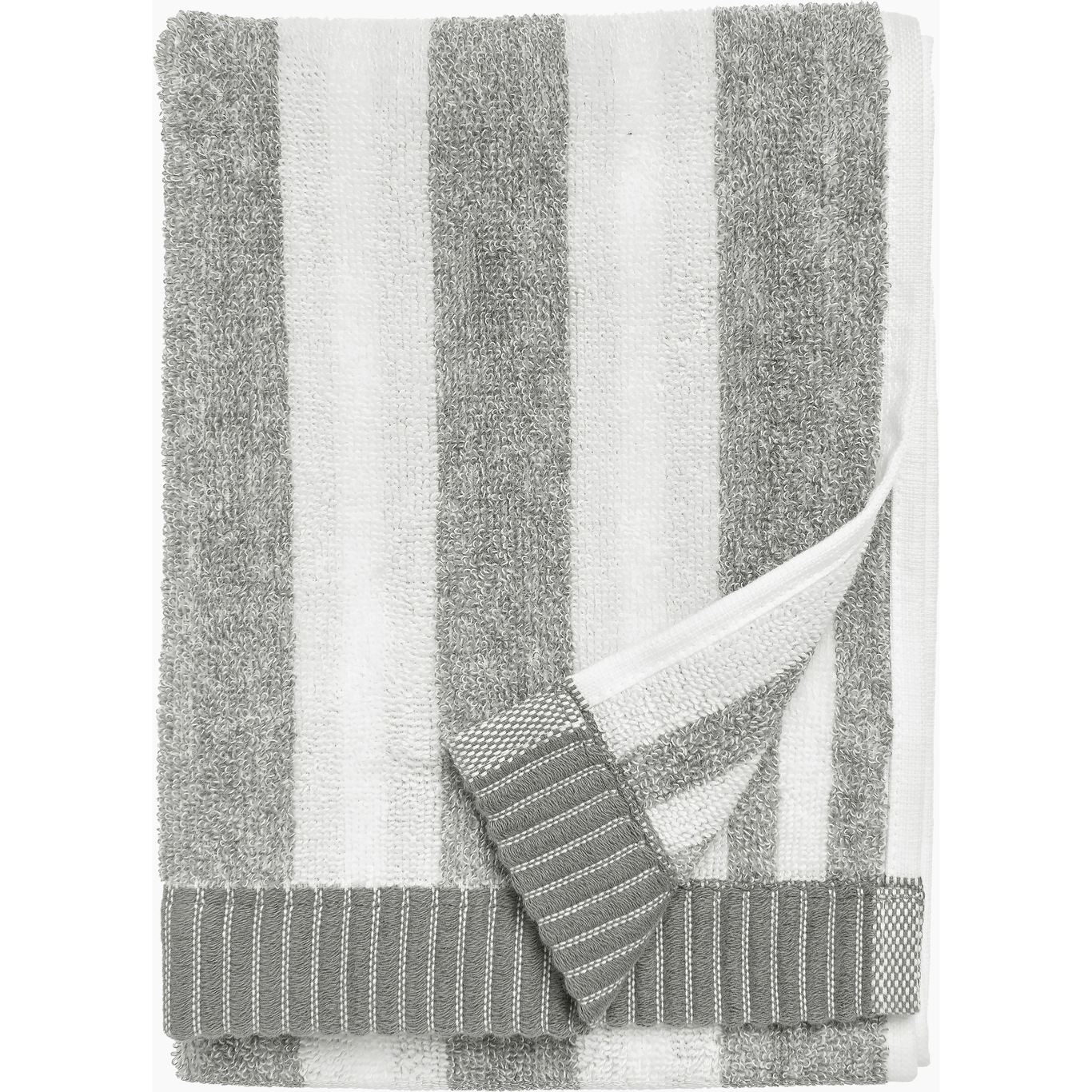 Kaksi Raitaa Gæstehåndklæde Hvidt / Gråt, 30x50 cm