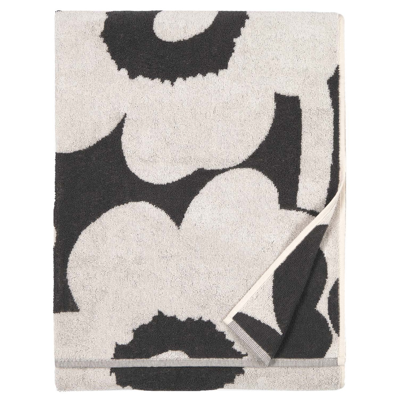 Unikko Håndklæde 50x70 cm, Offwhite/Trækulsfarvet