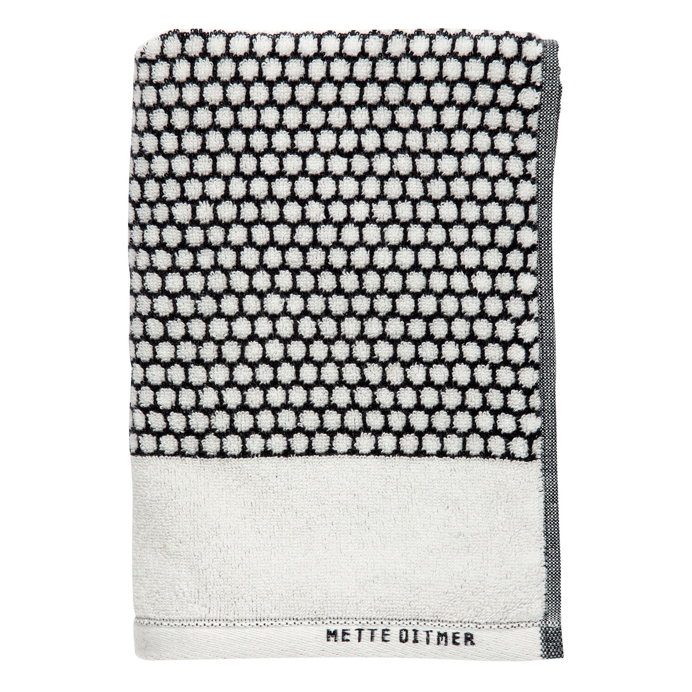 Grid Badehåndklæde 70x140cm, Sort/ Off-White