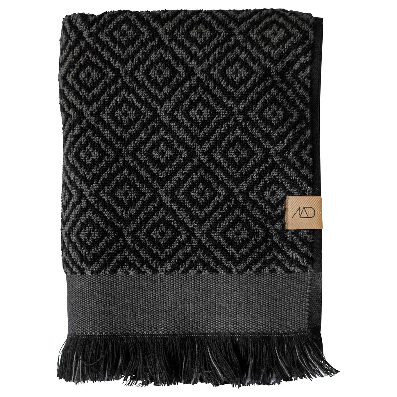 Morocco Gæstehåndklæde 2 Stk, 35x60 cm, Black/Grey