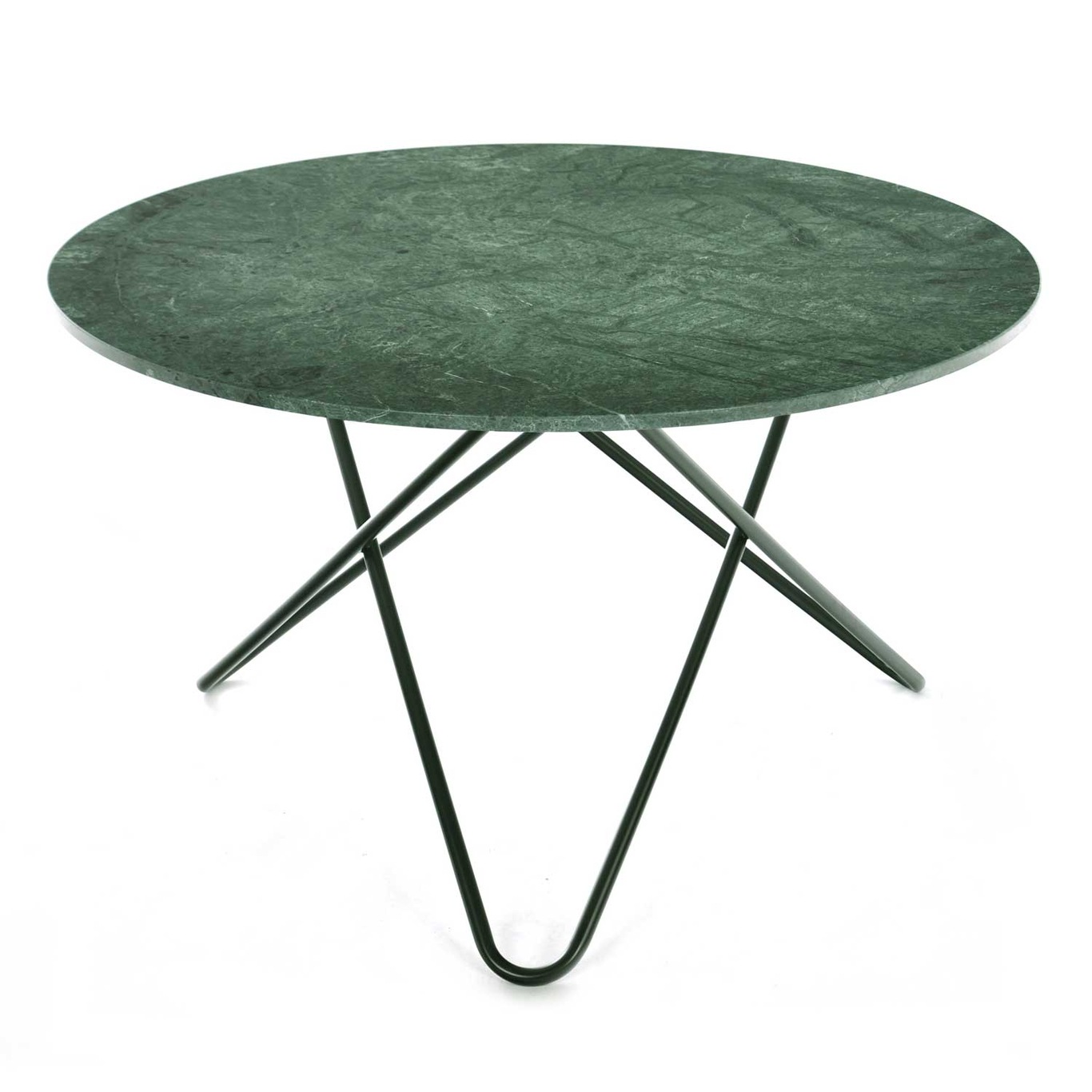 Big O Spisebord, Grøn Marmor/Sort