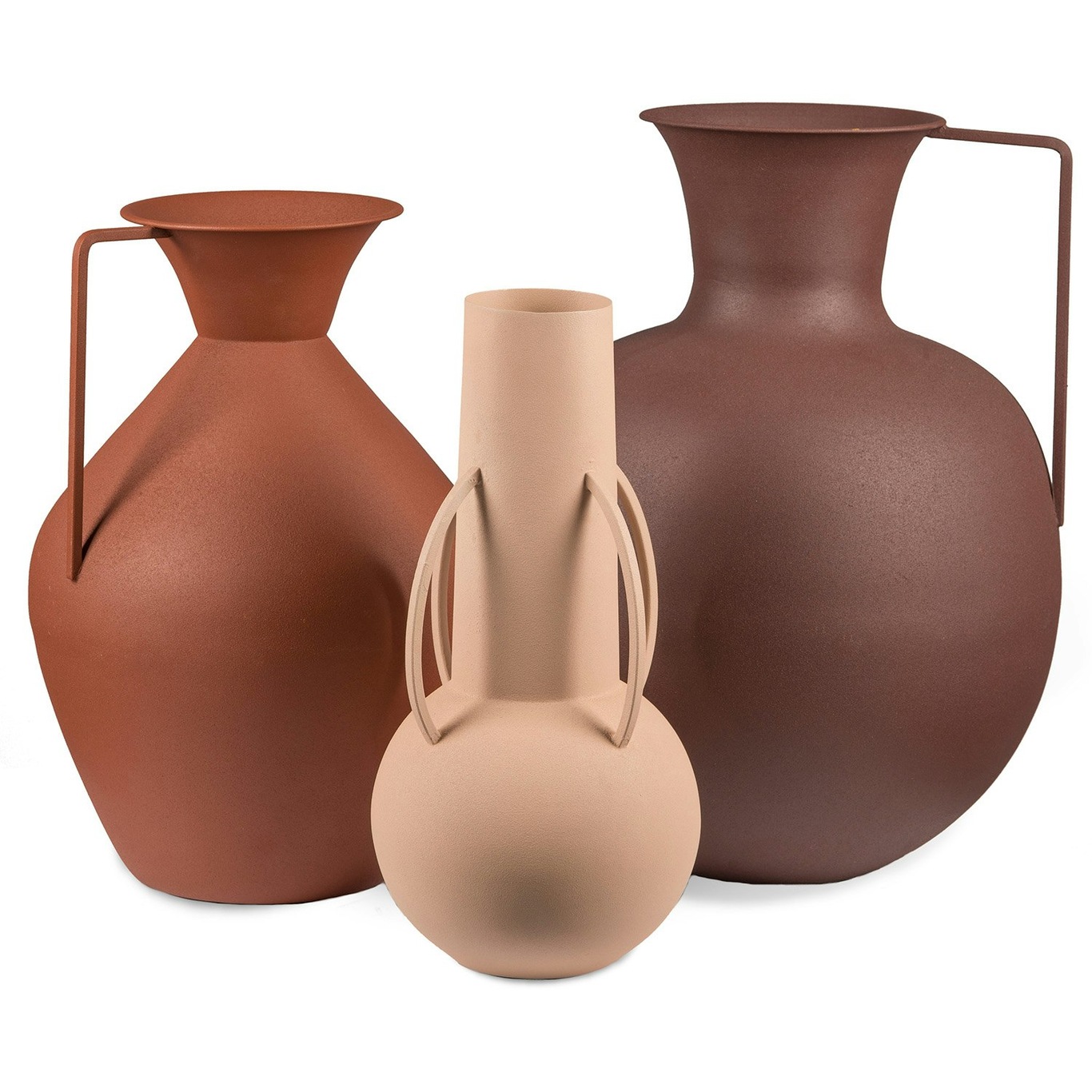 Roman Vases 3 Pcs, Brown
