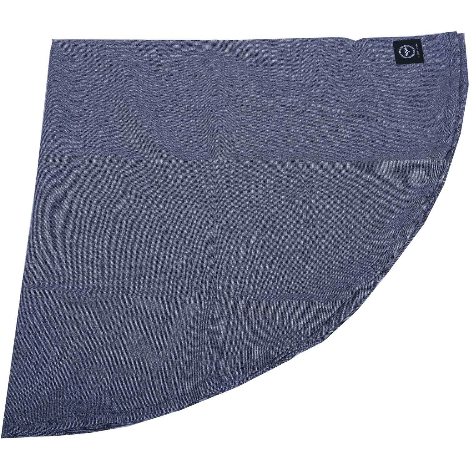 Recycled by Wille -Hedvig Dug Behandlet 160 cm Rund Chambray, Marineblå / Hvid