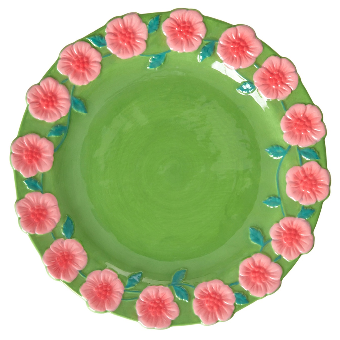 Frokosttallerken med Blomstermotiv 20 cm, Grøn