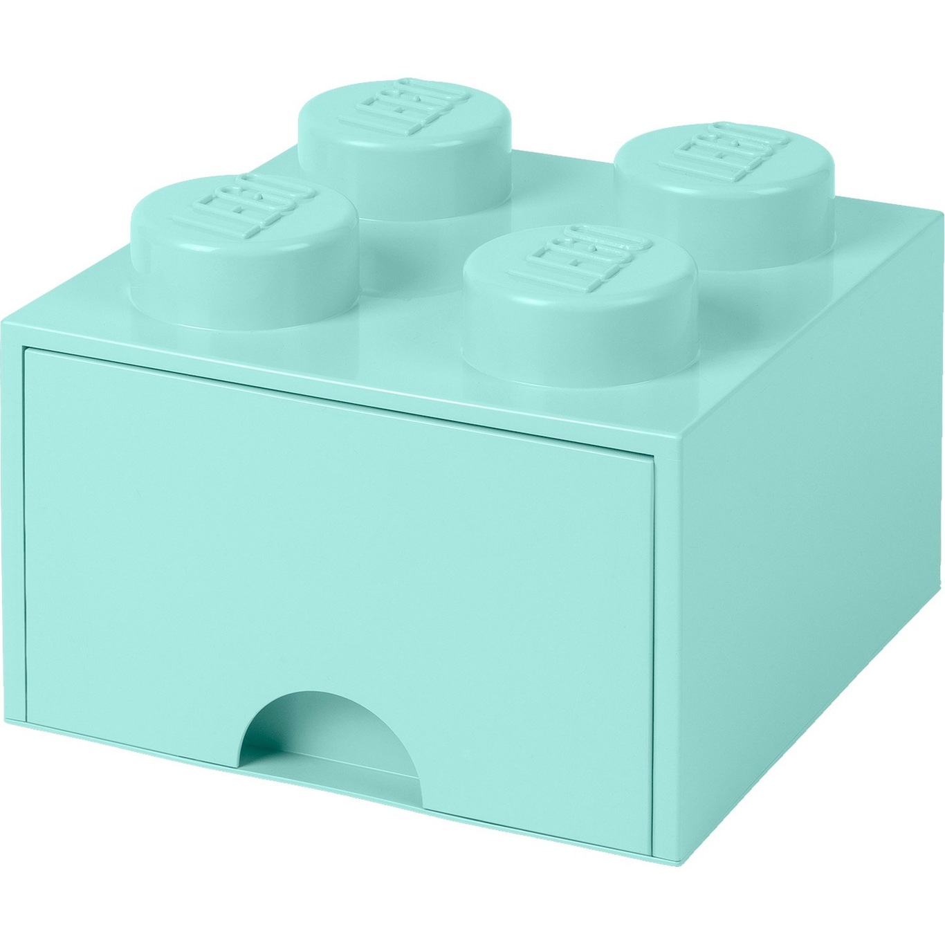 LEGO® Opbevaring med Skuffe 4 Knopper, Aqua Light Blue