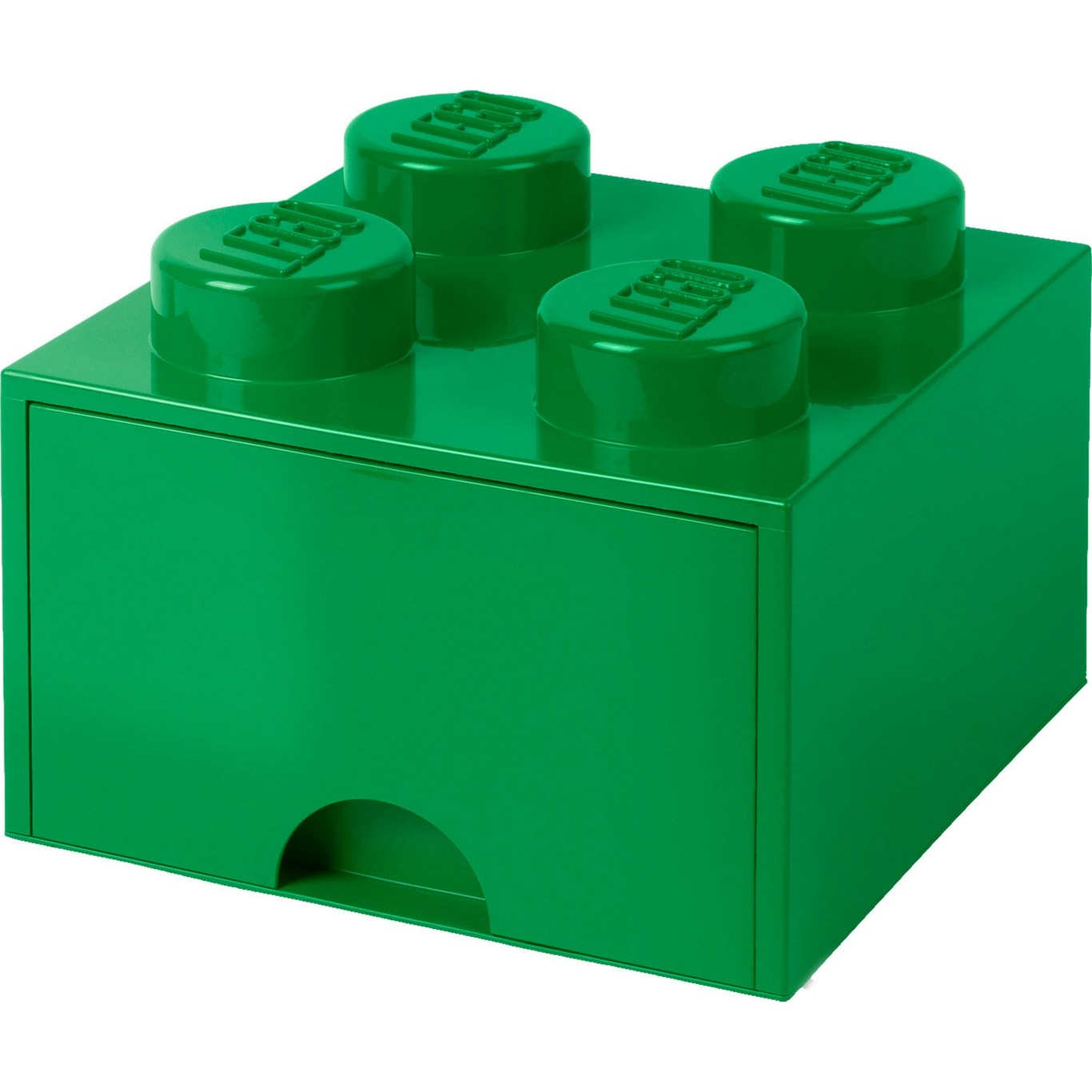LEGO® Opbevaring med Skuffe 4 Knopper, Mørkegrøn