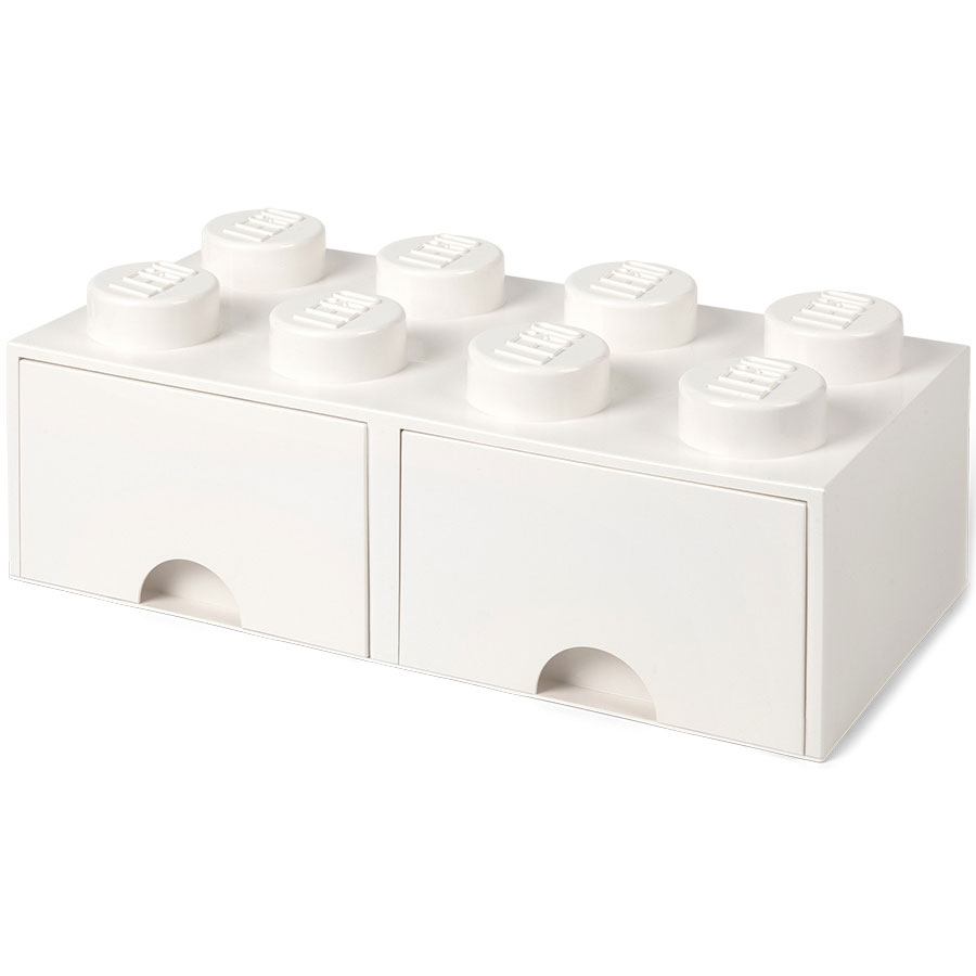 LEGO® Opbevaring med Skuffe 8 Knopper, Hvid